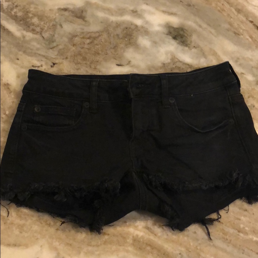 AEO Denim Super Low Shortie Black Sz. 4